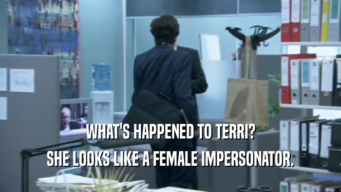 WHAT'S HAPPENED TO TERRI? SHE LOOKS LIKE A FEMALE IMPERSONATOR. 