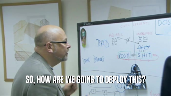 SO, HOW ARE WE GOING TO DEPLOY THIS?  