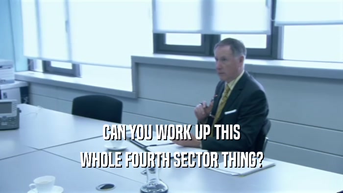CAN YOU WORK UP THIS WHOLE FOURTH SECTOR THING? 