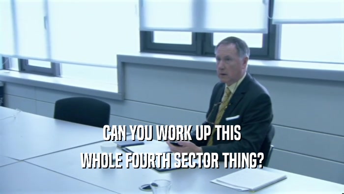 CAN YOU WORK UP THIS WHOLE FOURTH SECTOR THING? 