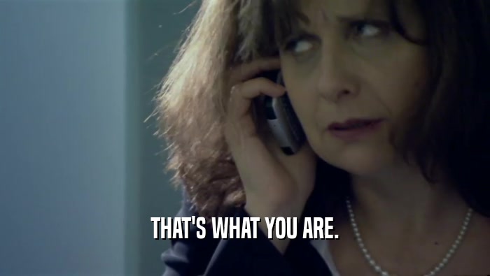 THAT'S WHAT YOU ARE.  