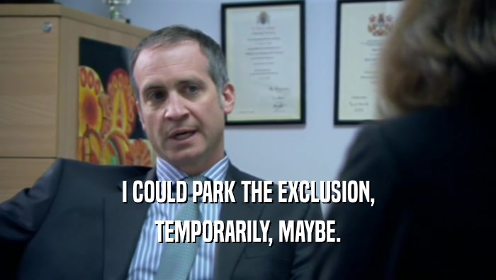 I COULD PARK THE EXCLUSION, TEMPORARILY, MAYBE. 