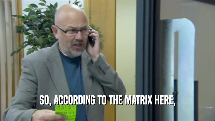 SO, ACCORDING TO THE MATRIX HERE,  