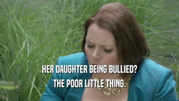 HER DAUGHTER BEING BULLIED? THE POOR LITTLE THING. 