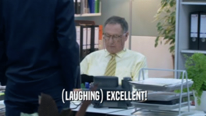 (LAUGHING) EXCELLENT!  