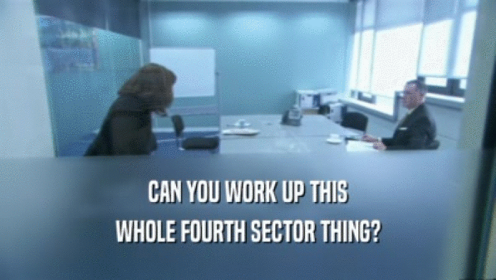 CAN YOU WORK UP THIS
 WHOLE FOURTH SECTOR THING?
 