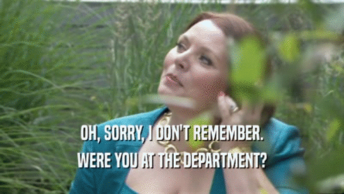 OH, SORRY, I DON'T REMEMBER. WERE YOU AT THE DEPARTMENT? 