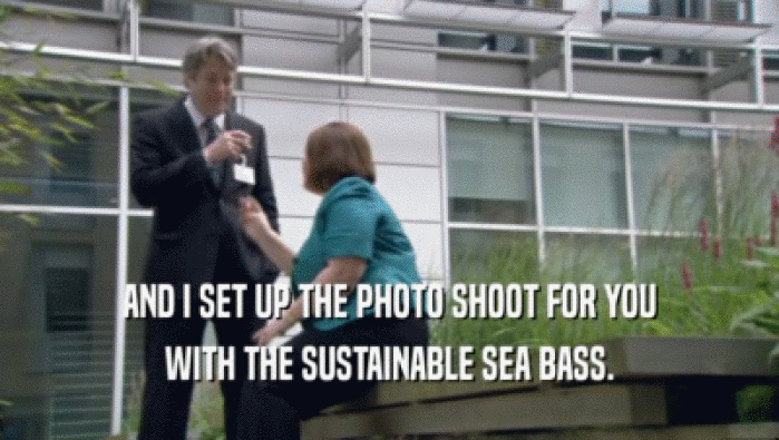 AND I SET UP THE PHOTO SHOOT FOR YOU WITH THE SUSTAINABLE SEA BASS. 