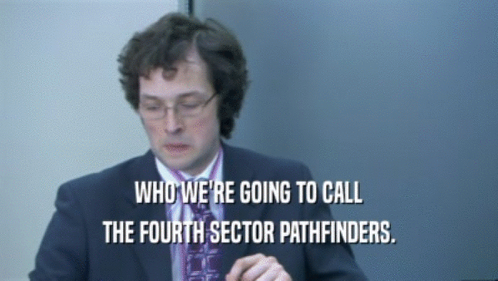 WHO WE'RE GOING TO CALL THE FOURTH SECTOR PATHFINDERS. 