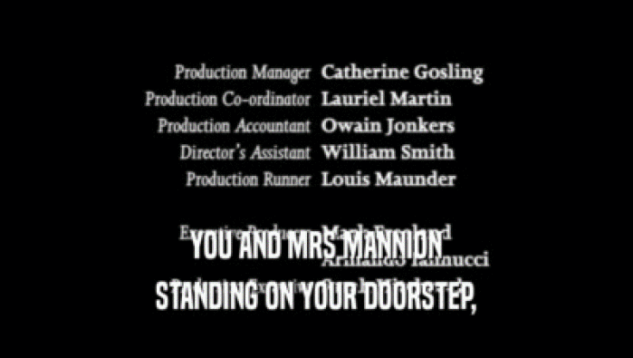 YOU AND MRS MANNION
 STANDING ON YOUR DOORSTEP,
 