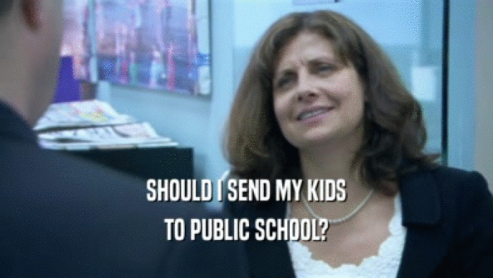 SHOULD I SEND MY KIDS
 TO PUBLIC SCHOOL?
 