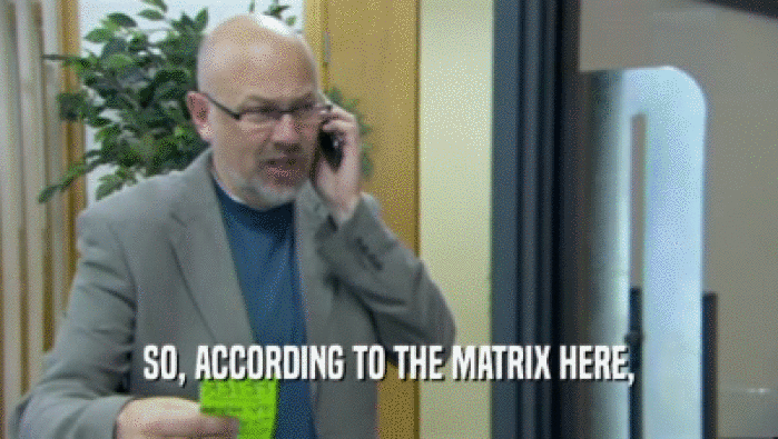 SO, ACCORDING TO THE MATRIX HERE,  