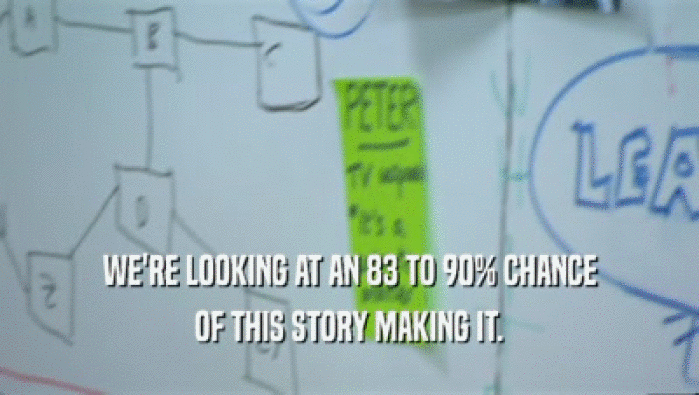 WE'RE LOOKING AT AN 83 TO 90% CHANCE OF THIS STORY MAKING IT. 