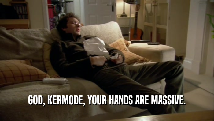 GOD, KERMODE, YOUR HANDS ARE MASSIVE.  