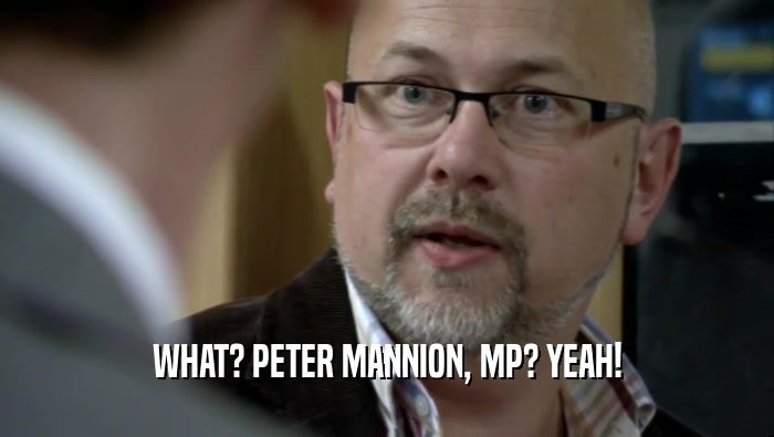 WHAT? PETER MANNION, MP? YEAH!  
