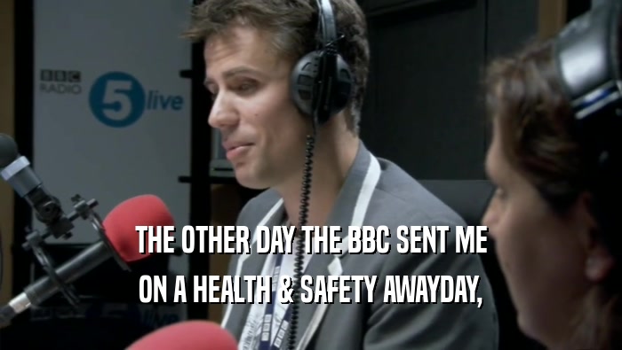THE OTHER DAY THE BBC SENT ME ON A HEALTH & SAFETY AWAYDAY, 