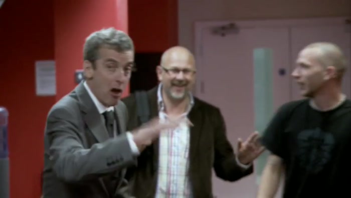 - HE DOESN'T ACTUALLY WORK HERE. - VAMOOSE, YOU LOT! FUCKING VAMOOSE! 