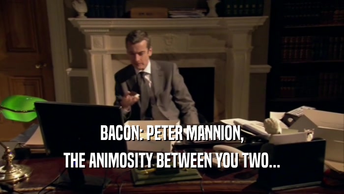 BACON: PETER MANNION, THE ANIMOSITY BETWEEN YOU TWO... 