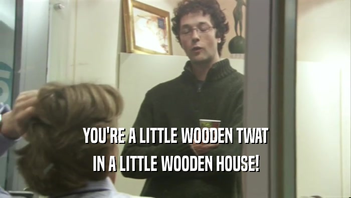 YOU'RE A LITTLE WOODEN TWAT IN A LITTLE WOODEN HOUSE! 