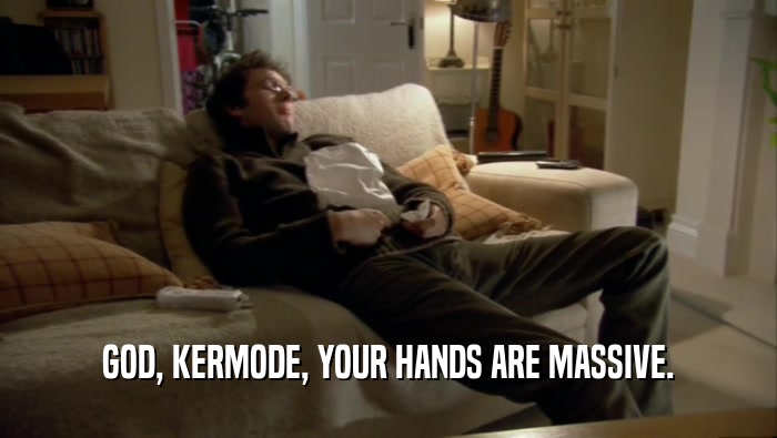 GOD, KERMODE, YOUR HANDS ARE MASSIVE.  