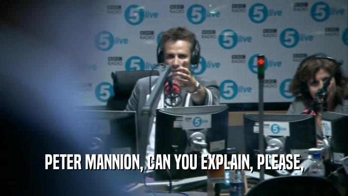PETER MANNION, CAN YOU EXPLAIN, PLEASE,  