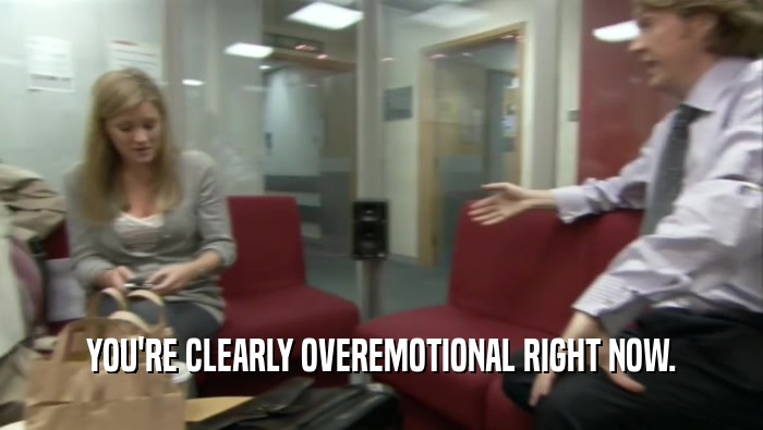 YOU'RE CLEARLY OVEREMOTIONAL RIGHT NOW.  