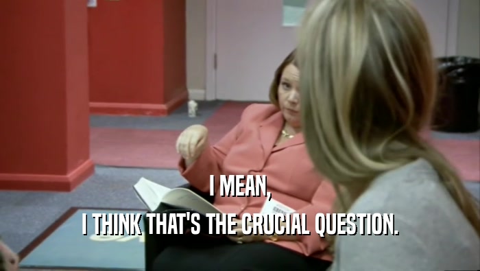 I MEAN, I THINK THAT'S THE CRUCIAL QUESTION. 