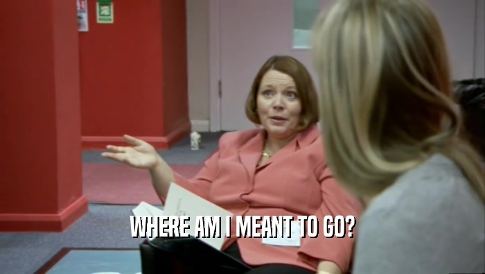 WHERE AM I MEANT TO GO?  