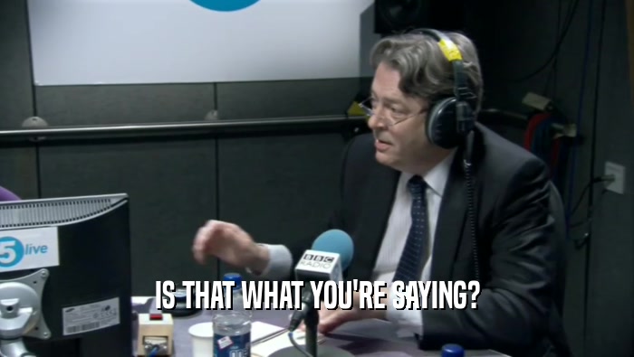 IS THAT WHAT YOU'RE SAYING?  