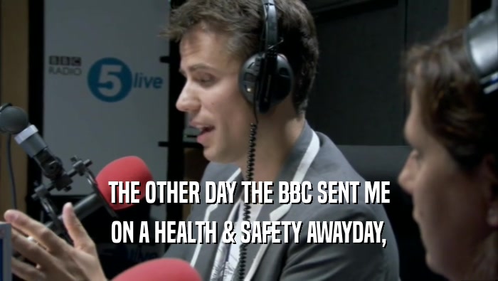 THE OTHER DAY THE BBC SENT ME ON A HEALTH & SAFETY AWAYDAY, 
