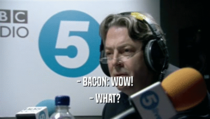 - BACON: WOW! - WHAT? 