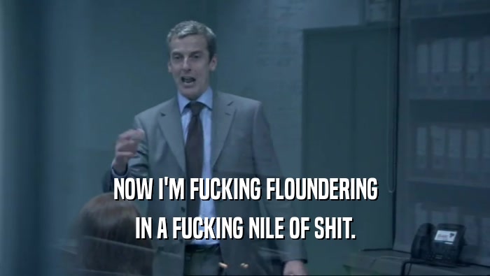 NOW I'M FUCKING FLOUNDERING IN A FUCKING NILE OF SHIT. 
