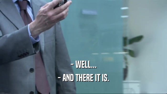 - WELL... - AND THERE IT IS. 