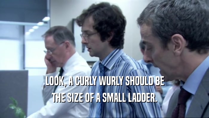 LOOK, A CURLY WURLY SHOULD BE
 THE SIZE OF A SMALL LADDER.
 