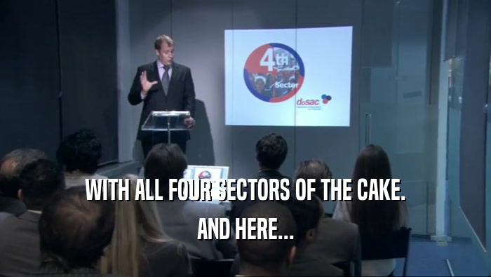 WITH ALL FOUR SECTORS OF THE CAKE. AND HERE... 