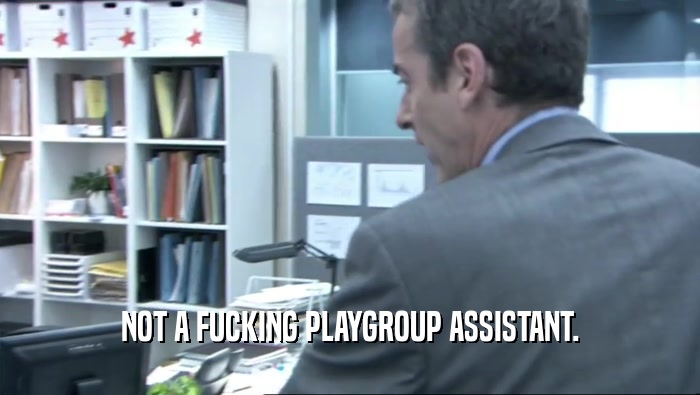 NOT A FUCKING PLAYGROUP ASSISTANT.
  