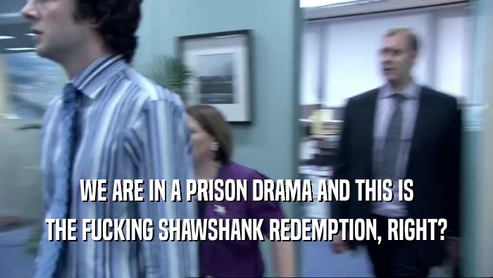 WE ARE IN A PRISON DRAMA AND THIS IS THE FUCKING SHAWSHANK REDEMPTION, RIGHT? 