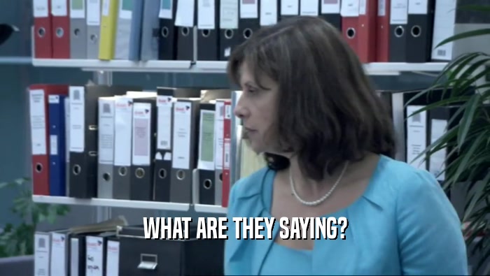 WHAT ARE THEY SAYING?  