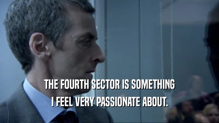 THE FOURTH SECTOR IS SOMETHING I FEEL VERY PASSIONATE ABOUT. 