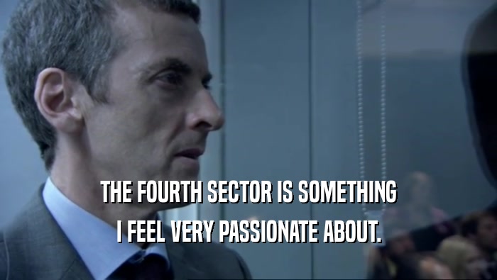 THE FOURTH SECTOR IS SOMETHING I FEEL VERY PASSIONATE ABOUT. 