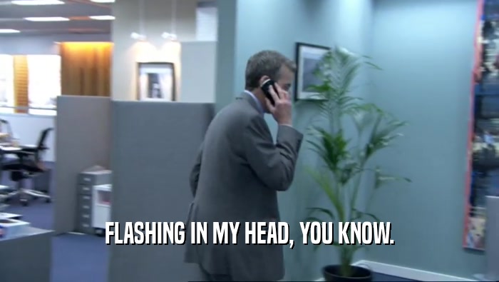 FLASHING IN MY HEAD, YOU KNOW.  