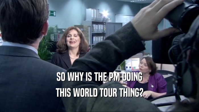 SO WHY IS THE PM DOING THIS WORLD TOUR THING? 