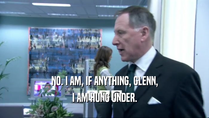 NO. I AM, IF ANYTHING, GLENN,
 I AM HUNG UNDER.
 