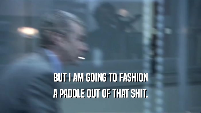 BUT I AM GOING TO FASHION A PADDLE OUT OF THAT SHIT. 
