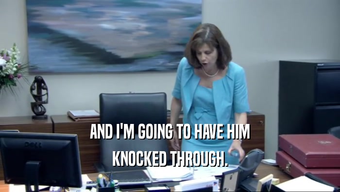 AND I'M GOING TO HAVE HIM KNOCKED THROUGH. 