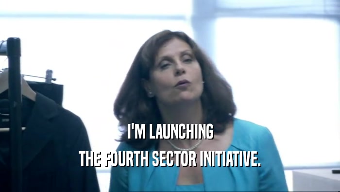 I'M LAUNCHING THE FOURTH SECTOR INITIATIVE. 