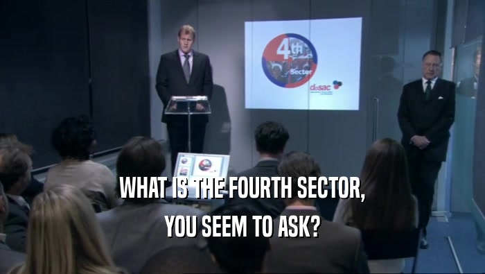 WHAT IS THE FOURTH SECTOR, YOU SEEM TO ASK? 