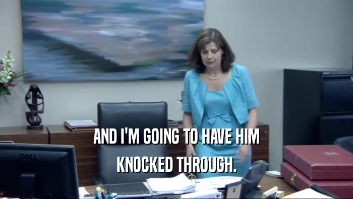 AND I'M GOING TO HAVE HIM KNOCKED THROUGH. 