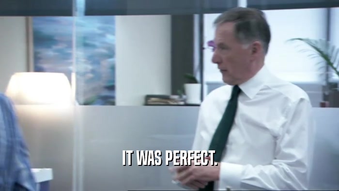 IT WAS PERFECT.  