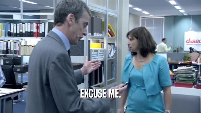 EXCUSE ME.  
